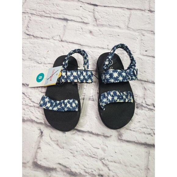 Cat & Jack Toddler Girl's Size 8 Mae Sandals Blue Black Sole - Picture 1 of 6